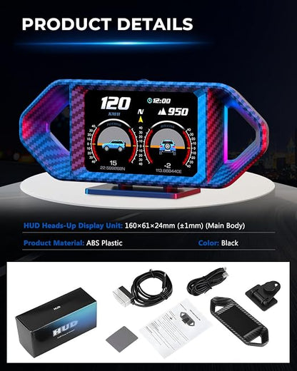 OBD2 HUD Head Up Display, Digital Speedometer Gauge - Image 8
