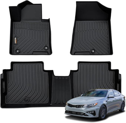 Floor Mats for Kia Optima 2016-2020 & for Hyundai Sonata 2015-2019, All Weather by VisittheBinmotor