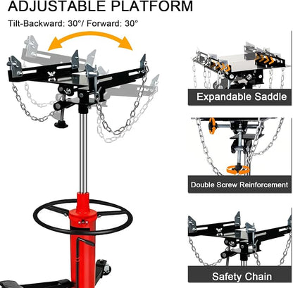 Transmission Jack 1660 lbs/ 0.75 Ton Capacity Hydraulic Telescopic Transmission - Image 5