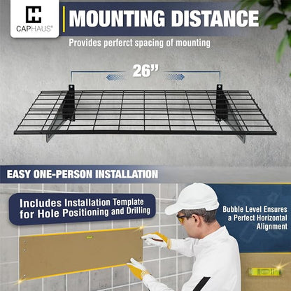 Fencer Wire 36 in. W x 18 in. D Wall Mounted Garage Shelving - Image 6