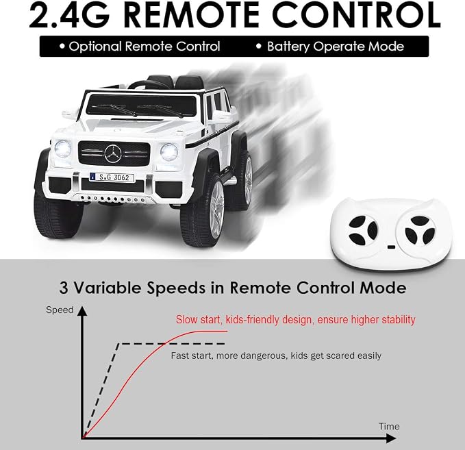 HONEY JOY Ride On Truck, Licensed Mercedes-Benz Maybach G650 Battery Powered - Image 3