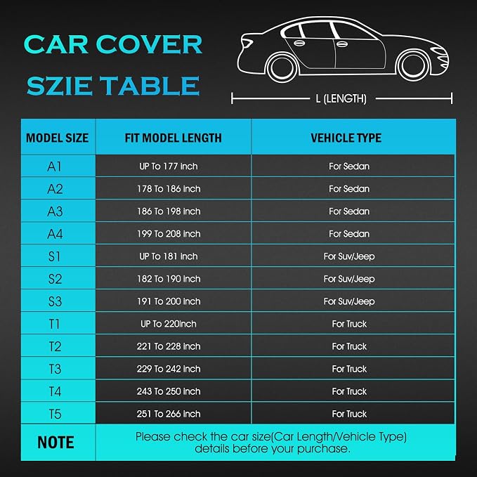 Car Cover Waterproof All Weather，Full Outdoor Pickup Truck Cover Rain UV - Image 5