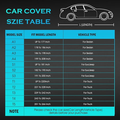 Car Cover Waterproof All Weather，Full Outdoor Pickup Truck Cover Rain UV - Image 5