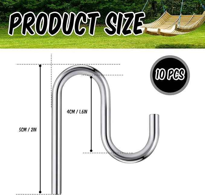 Blulu 10 Pcs 2'' Long Shed Hooks Shed Accessories - Image 3