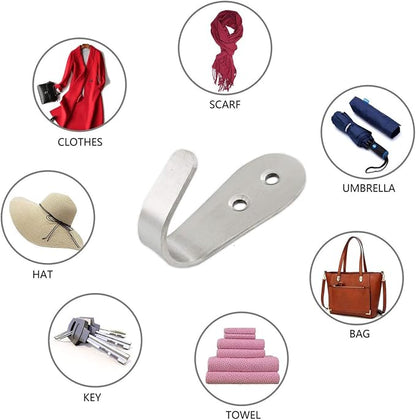 Stainless Steel Coat Hooks, Heavy Duty Metal Wall Mounted Hanger Hooks - Image 7