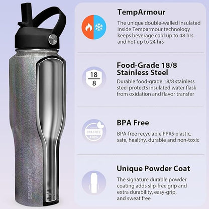 SENDESTAR 32oz Stainless Steel Water Bottle, Double Wall Vacuum Insulated Bottle - Image 3