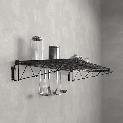 24" x 60" Black Epoxy Wire Wall Mount Shelf - Image 2