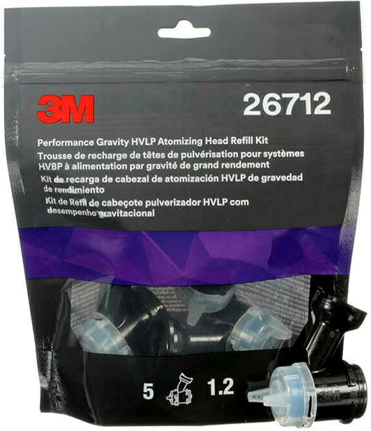 3M Performance Gravity HVLP Atomizing Head Refill Kit, Size 1.2, by 3MAutomotive