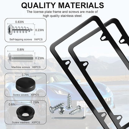 LivTee 4 Holes Stainless Steel License Plate Frames, Automotive Exterior - Image 4