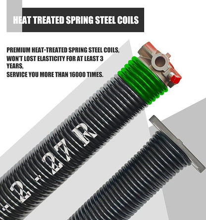 Garage Door Torsion Spring Set, Pair of 2" Electrophoresis Coated Garage Door - Image 2