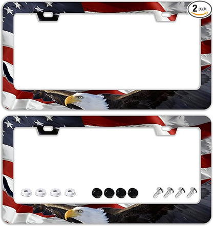 American Flag Eagle License Plate Frames by TQFTPT