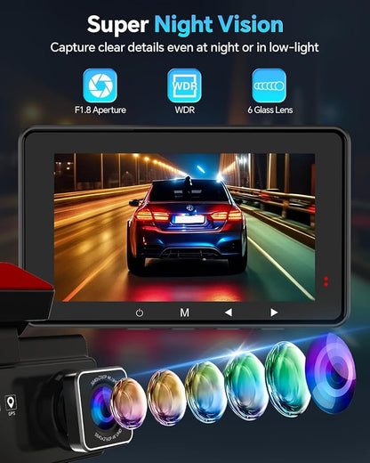 Dash Cam Front and Rear 4K+1080P, Dash Camera - Image 7