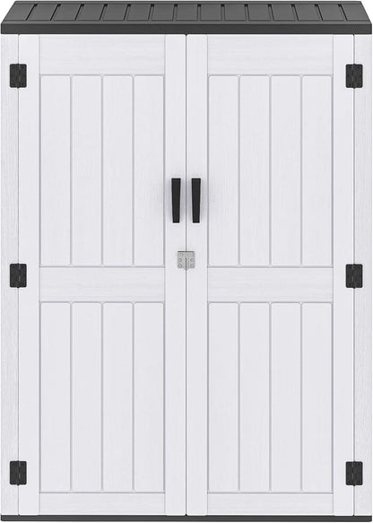 DWVO 59 Cu. Ft. Vertical Storage Shed, Weatherproof Outdoor Tall Cabinet by DWVO