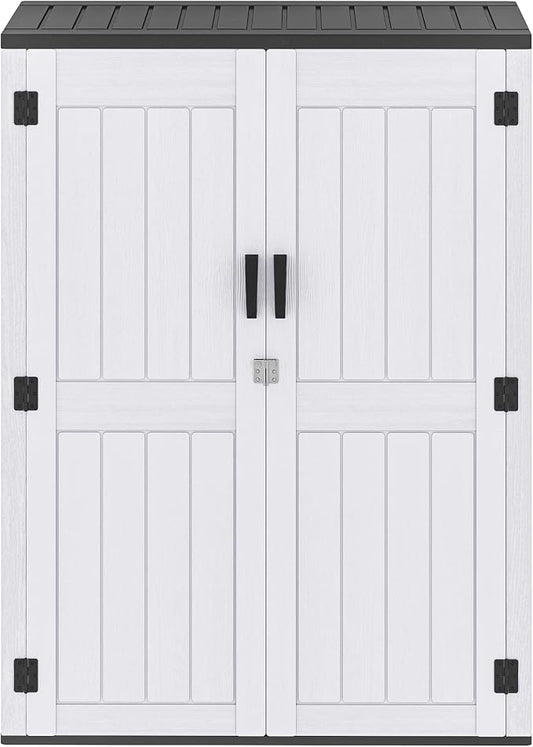 DWVO 59 Cu. Ft. Vertical Storage Shed, Weatherproof Outdoor Tall Cabinet by DWVO