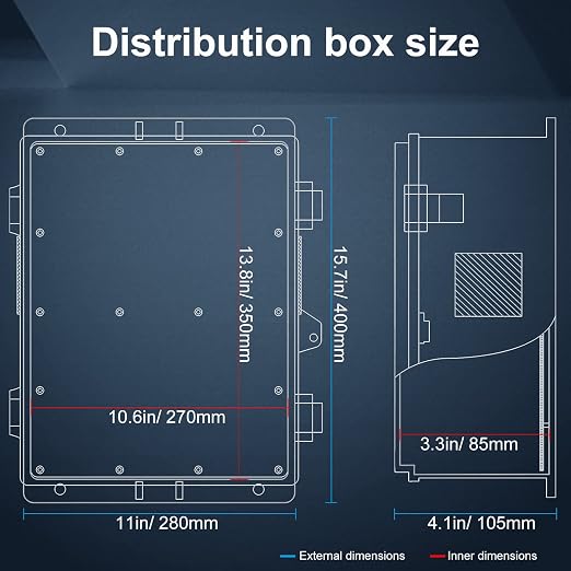 Outdoor Electrical Junction Box, ABS Water Resistant Enclosure - Image 6