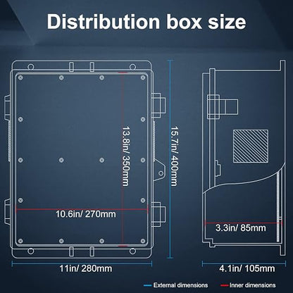 Outdoor Electrical Junction Box, ABS Water Resistant Enclosure - Image 6
