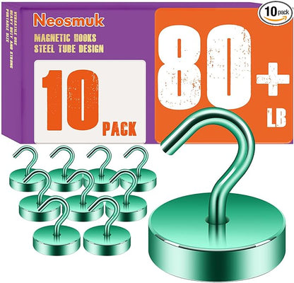 Neosmuk Magnetic Hooks, Cruise Ship Essentials, 80lb+ Heavy Duty Magnetic Hooks by Neosmuk