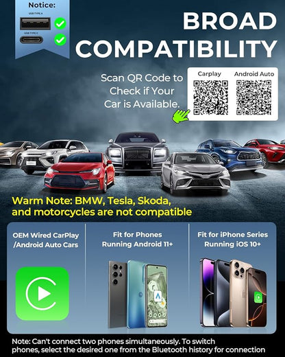 AuroraLink Wireless Carplay & Android Auto Adapter 2-in-1 Fast & Stable Carplay - Image 6