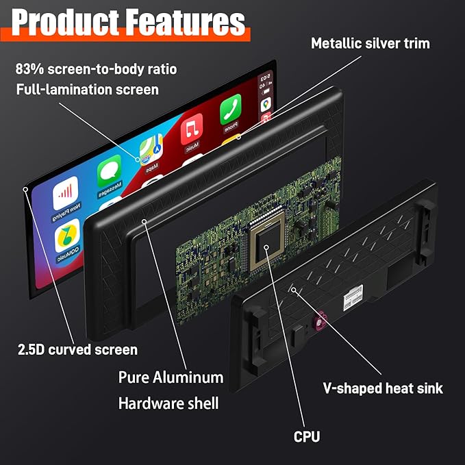 PEMP Linux 12.3" Ultra-Thin Screen E70 E71 CIC Wired and Wireless CarPlay - Image 5