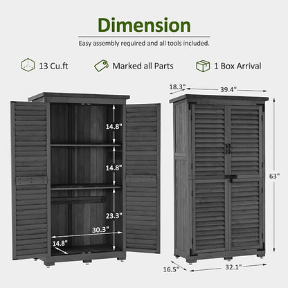 MCombo Outdoor Storage Cabinet, Garden Storage Shed, Outside Vertical Shed - Image 3