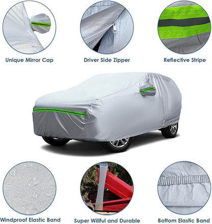 AUQDD 6-Layers Premium SUV Car Cover Waterproof All Weather Weatherproof UV Sun - Image 3