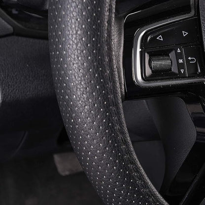 Car Pass Classical Leather Automotive Universal Steering Wheel Covers, - Image 7