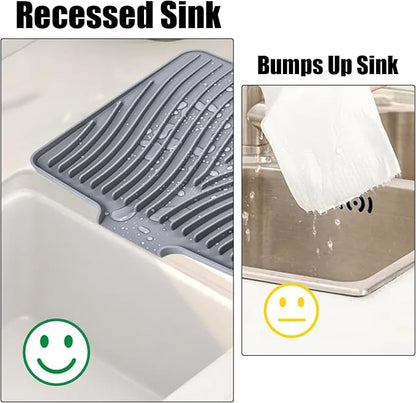 Silicone Dish Drying Mat for Kitchen Counter, Dish Drying Pad, Non-Slip Drain - Image 3