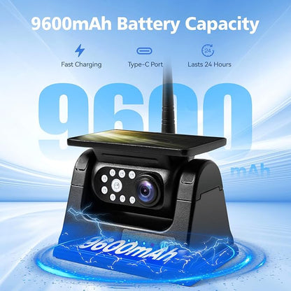 10.1" - 4 Magnetic Solar Wireless Backup Camera System, HD 1080P DVR Monitor - Image 3