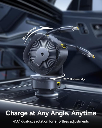 Baseus 163W Retractable Car Charger USB C Fast Charging, PrimeTrip VR2 Max 4 in - Image 6