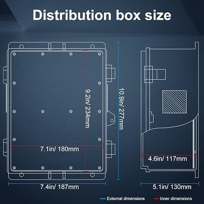 Outdoor Electrical Junction Box, ABS Water Resistant Enclosure - Image 6