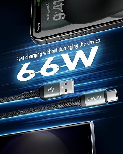 USB A to USB C Cable 3FT/6FT, Coiled USB C Cable - Image 3