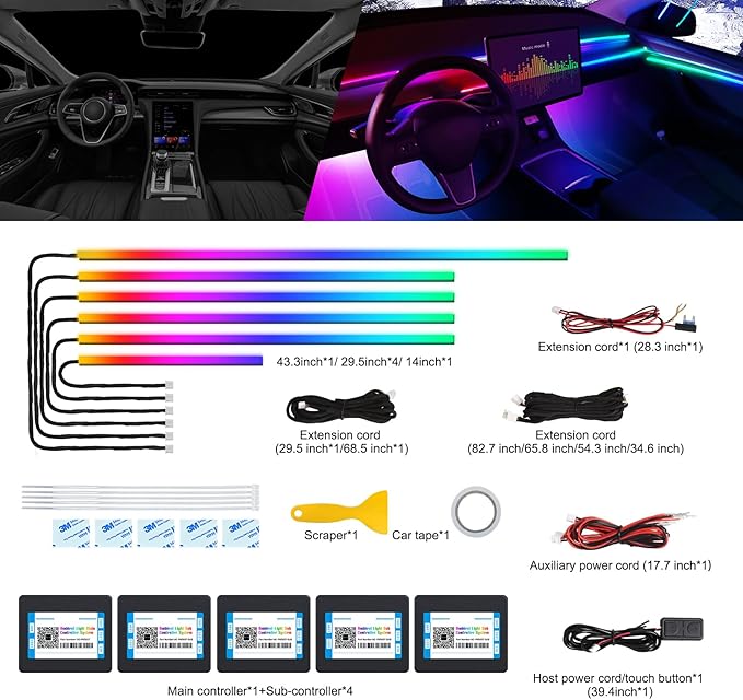 Dreamcolor Acrylic Interior Car LED Strip Light - Image 2
