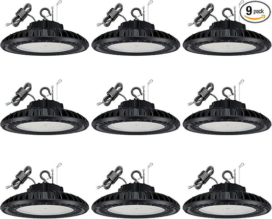 9 Pack 300W LED High Bay Light, UL&DLC Listed 41000LM Dimmable UFO High Bay LED by YELLORE-Professionalledlightsmanufacturerspecializingincommercialandindustriallighting