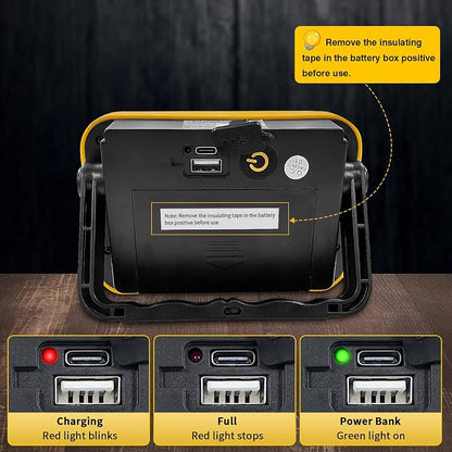 Rechargeable Work Light with Tripod Hole, 40W Waterproof Portable Flood Light - Image 6