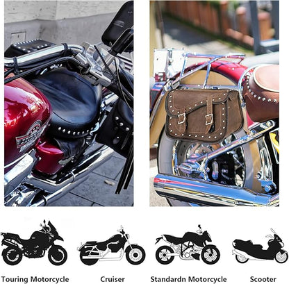 GARGOYLE BELLS Genuine Leather Motorcycle Saddle Bags Motorcycle Luggage Bag - Image 4