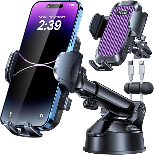 HTU 2025 Best Car Phone Holder 【Ultimate 5-in-1 & Upgraded 100+LBS Strongest by HTU15yearsincarmounts