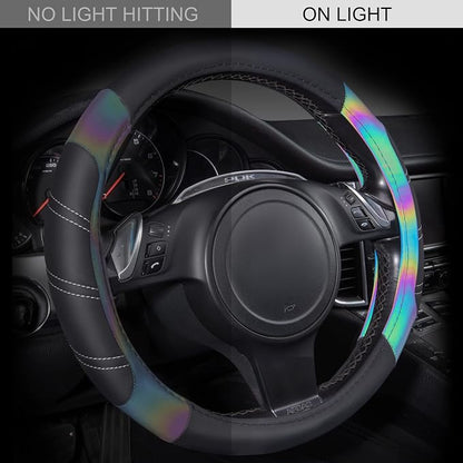CAR PASS Line Rider Microfiber 15.5-16 Inch Leather Sporty Steering Wheel Cover - Image 2