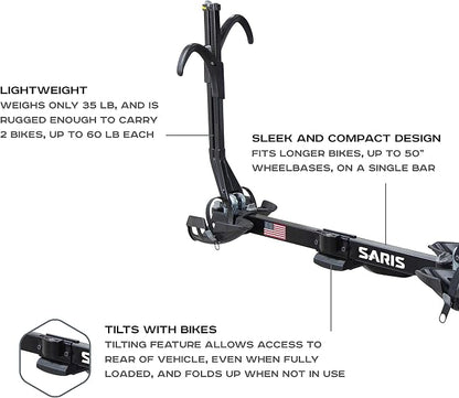 Saris SuperClamp EX 2-Bike HD Hitch Rack – RV Compatible, Lightweight Platform - Image 2
