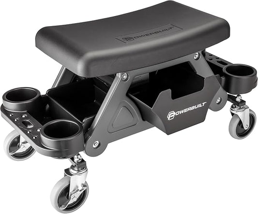 Powerbuilt Heavy-Duty Utility Rolling Seat Upgraded by PowerbuiltTools