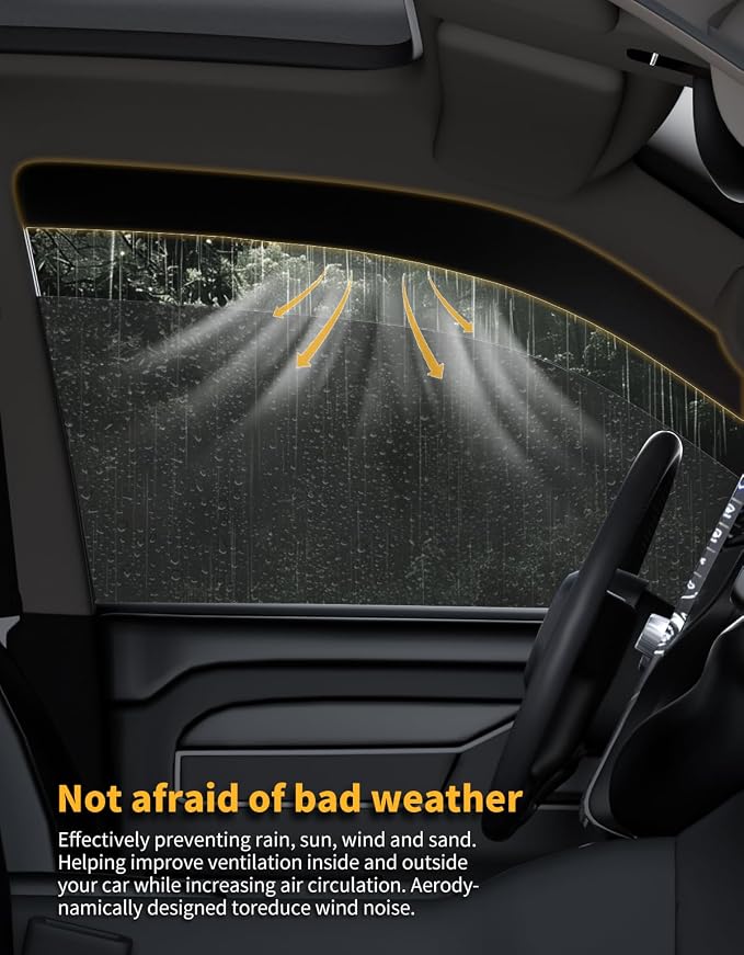 Tape-On Window Rain Guards Fit for Toyota RAV4 2019 2020 2021 2022 2023 2024 - Image 3