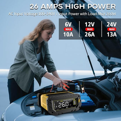 Battery Charger 0-26A 6V/12V/24V Lithium LiFePO4 Lead Acid, Fully Automatic Car - Image 2