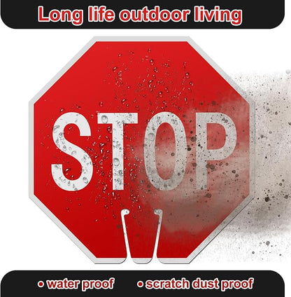 Geetery 12 Pcs Stop Signs 12 x 12 Inches PVC Traffic Cones Top Warning Signs - Image 6