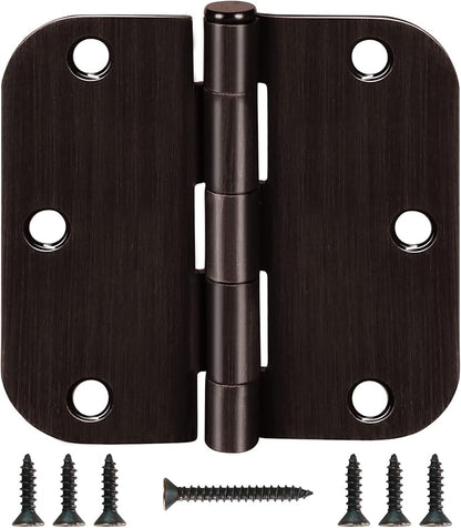 12 Pack Oil Rubbed Bronze Door Hinges 3.5" x 3 1/2 Inch Black Brushed Interior by TDCHINGES