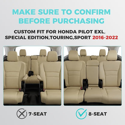 for Honda Pilot Seat Covers, Car Seat Protectors Full Set Custom Fit Pilot EX-L - Image 2