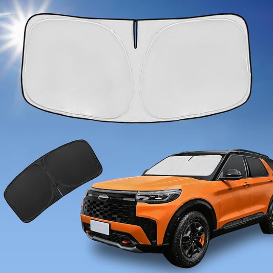 for Ford Explorer 2020-2024 2025 Sun Shade Sunshade Windshield Cover, 4-Layer by ZOIBVCARSUNSHADE