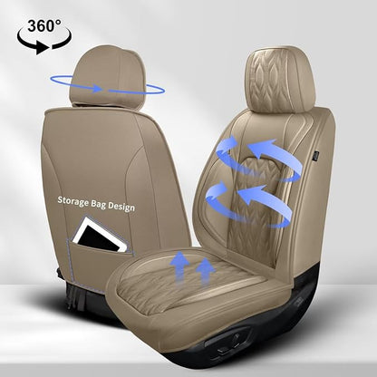 2 Front Car Seat Covers Fit for Toyota Camry 2012-2025: Faux Leather Automotive - Image 2