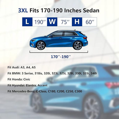 Tecoom Car Cover Waterproof All Weather, Car Covers - Image 6