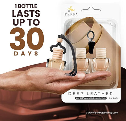 Deep Leather Car Air Freshener for Men | Pack of 2 Long Lasting Automotive Air - Image 5