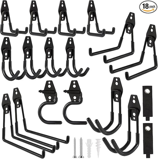 Garage Hook Heavy Duty Wall Storage Hangers, 18 Pack Garage Storage Hooks Steel by Unknown