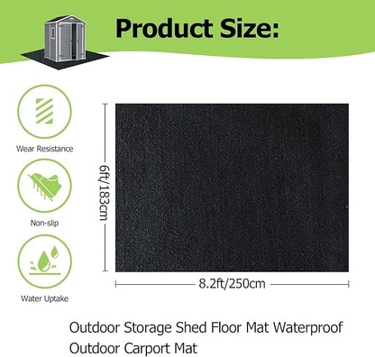 Outdoor Storage Shed Floor Mat, 6 * 8.2FT Waterproof Washable Garden Flooring - Image 2